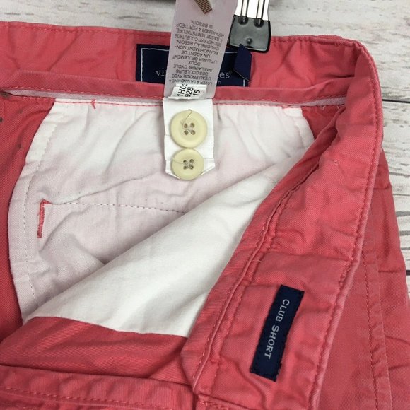 Vineyard Vines Mens Shorts 32 Pink Club Flat Front 100% Cotton Preppy Summer - Picture 10 of 11